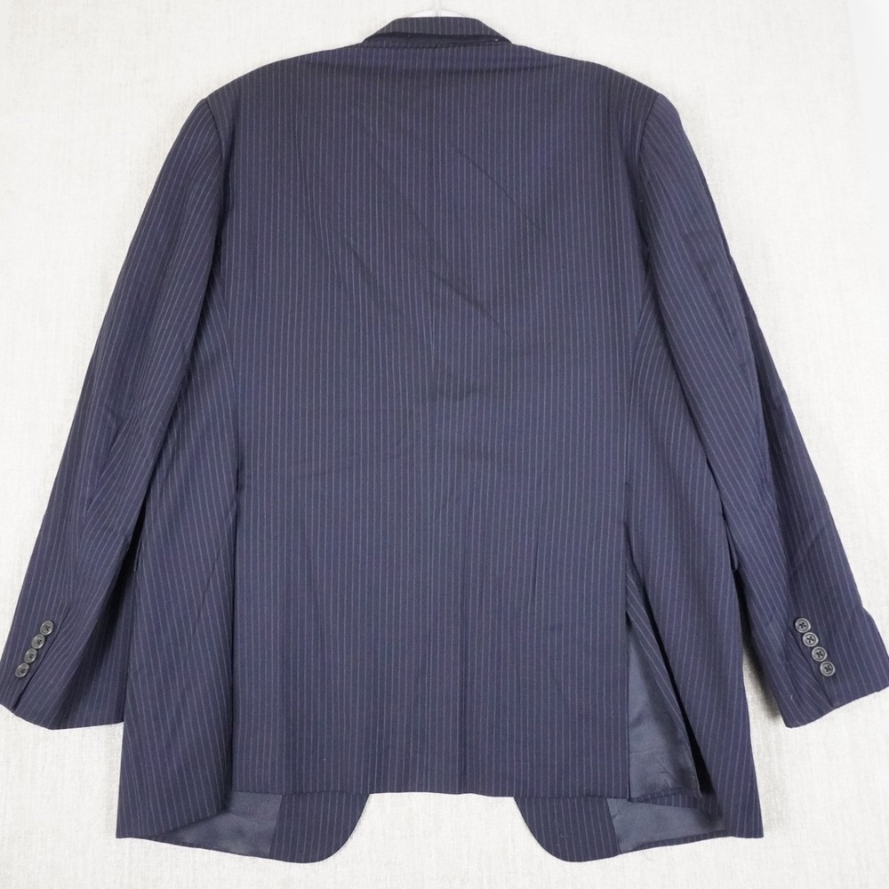 Burberry Pinstripe 100% Wool Blazer Jacket Sports Coat Dark Navy Men's Sz 46L - Picture 12 of 12